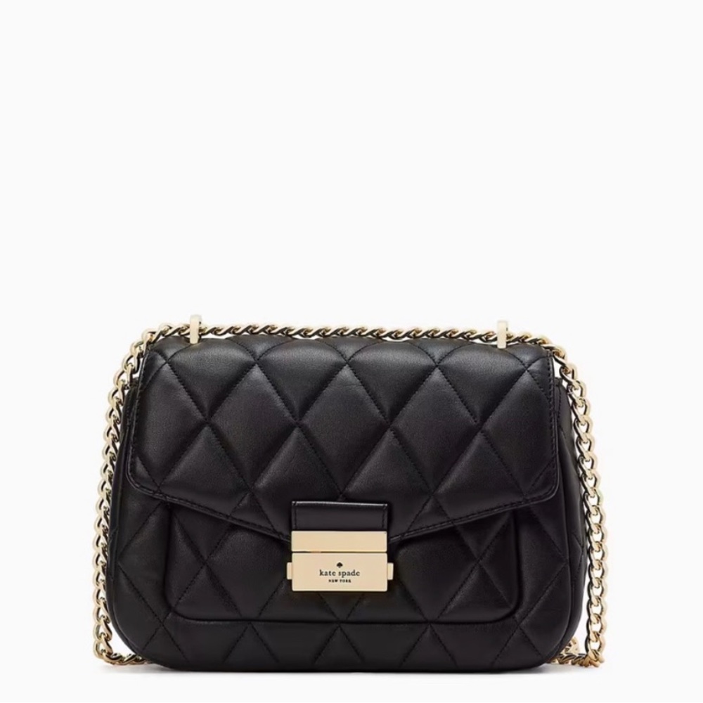 Kate Spade Carey Quilted Leather Small Flap
Shoulder Bag, Black